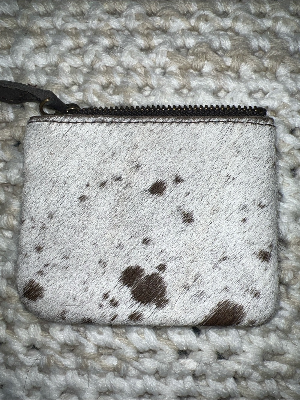 Cowhide coin purse euc